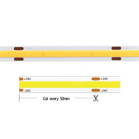 Taśma LED COB 480 chips 24V 12W 90lm W neutralna 4000K CRI90