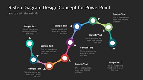 Step Colorful Snake Diagram For Powerpoint Slidemodel