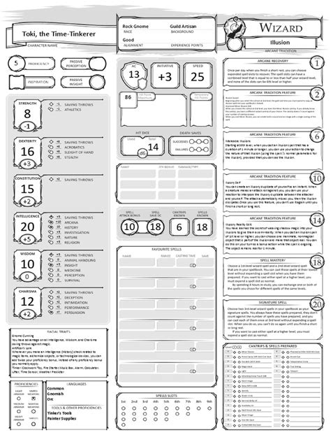 5e Wizards Form Fillable Character Sheet Printable Forms Free Online