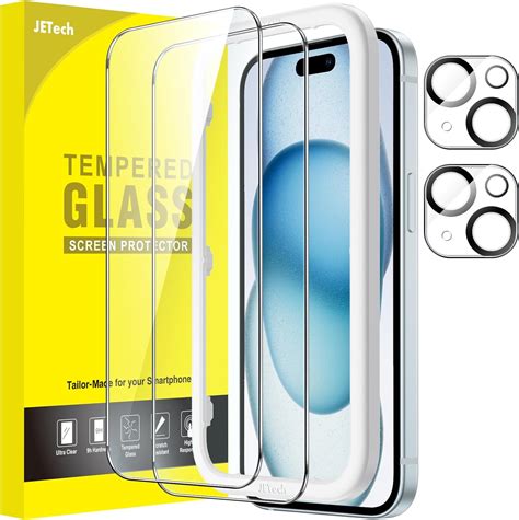 Jetech Screen Protector For Iphone 15 Plus 67 Inch With Camera Lens Protector Easy