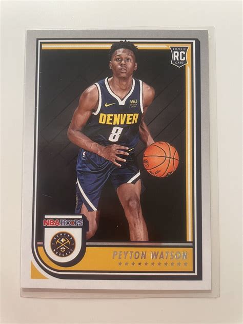 Panini Nba Hoops Peyton Watson Rc Denver Nuggets Ebay