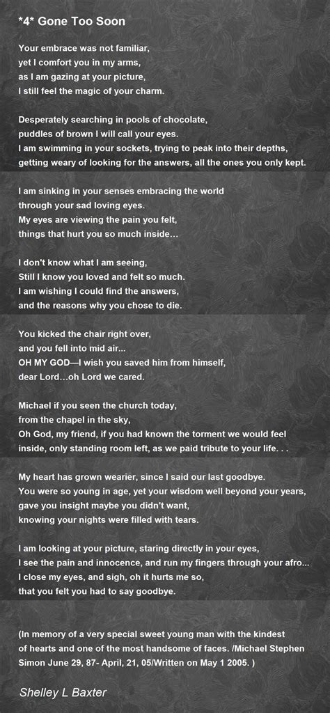 Gone Too Soon Poems