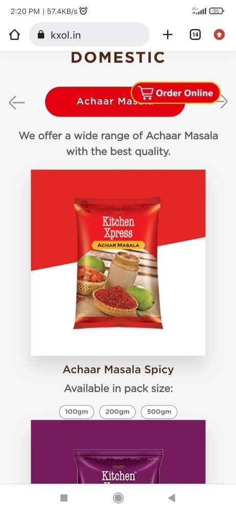 Achar Masala Kxo Packaging Type Pouch Packaging Size Gm At Rs