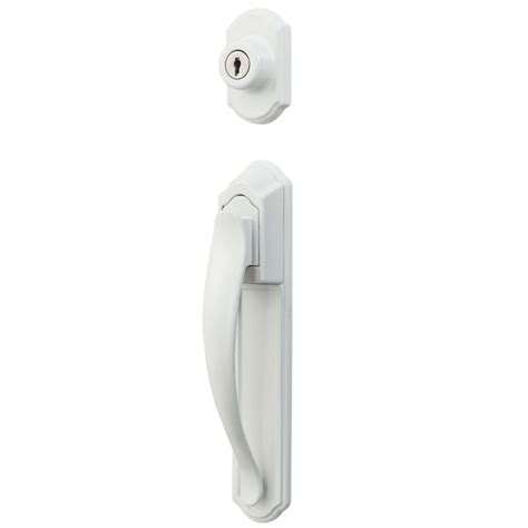 Ideal Security Dx Pull Handle Set With Keyed Deadbolt White The Home Depot Canada