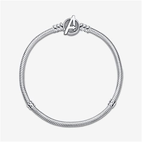 Pandora Moments Marvel The Avengers Logo Clasp Snake Chain Bracelet