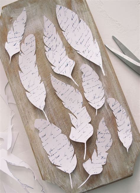 Diy French Script Paper Feathers Project Free Printable Paper