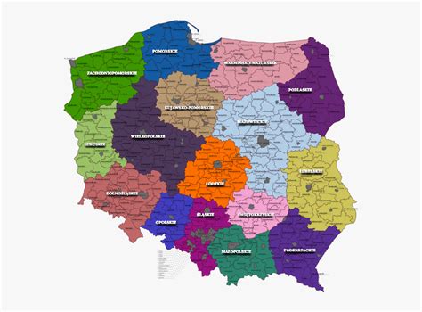 Districts Of Poland Map Vector Clip Art Kuyavian Pomeranian