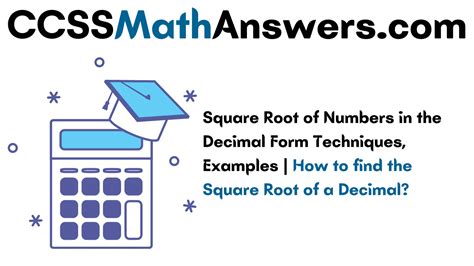 Square Root Of Numbers In The Decimal Form Techniques Examples How