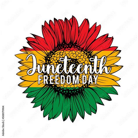 Juneteenth Flag Sunflower - Juneteenth Black Freedom Flag design ...