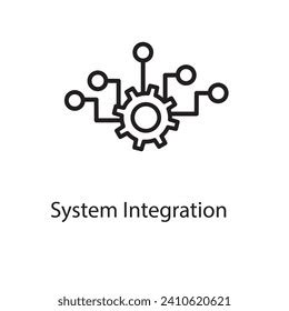 system integration icon liner flat illustration stock vector royalty