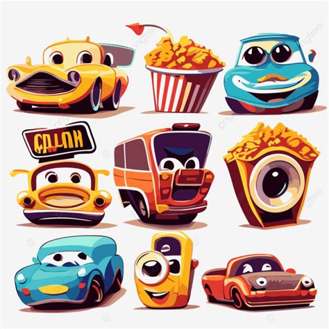 Cars Movie Vector, Sticker Clipart Collection Of Cartoon Cars, Sticker, Clipart PNG and Vector ...