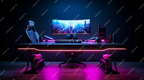 Premium AI Image | Gaming setup with everything from Asus ROG dual ...