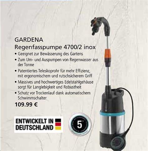 Gardena Regenfasspumpe Inox Angebot Bei Bauspezi