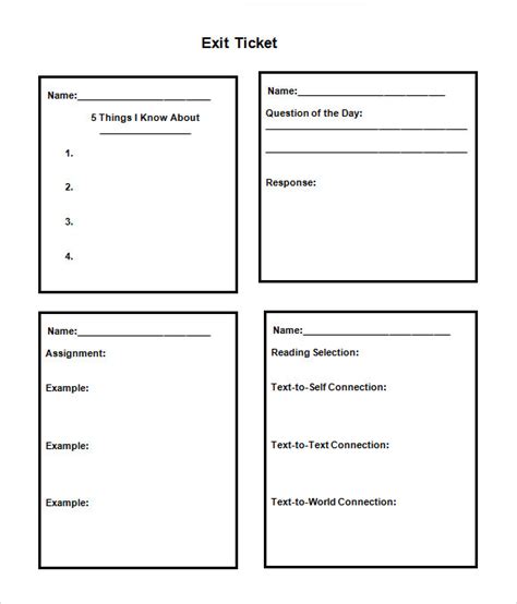 Exit Ticket Template Free Word Templates