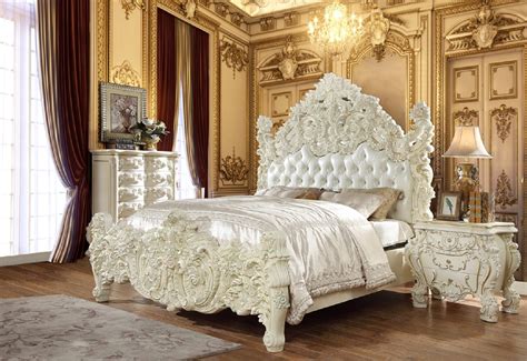 HD 8089 Victorian Style Bed in White Finish by Homey Design