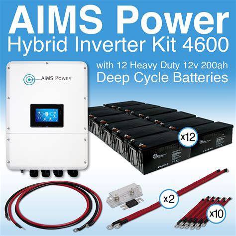 KIT Hybrid Inverter & Battery Bank 9.6 kW Inverter Output 200 Amp Bat Power