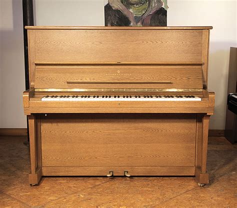 Steinway Model K Upright Piano For Sale With A Polished Oak Case Pre