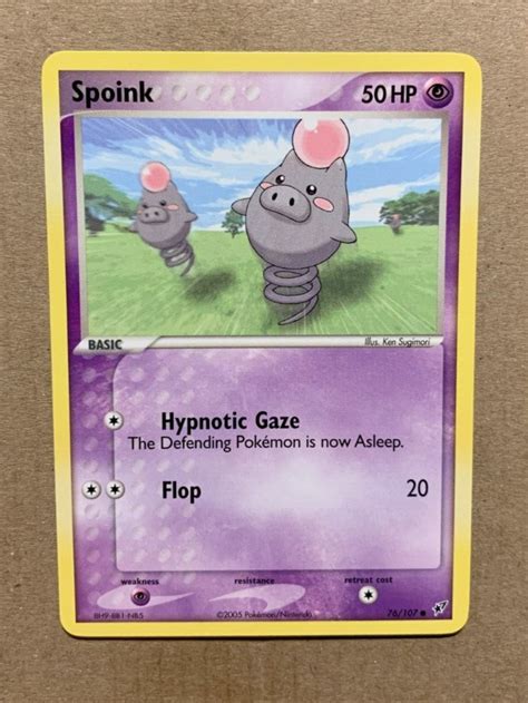 Spoink 76 107 EX Deoxys Common Pokemon Card NM Mint EBay