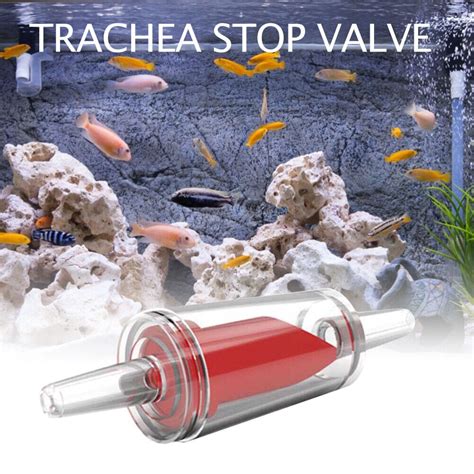 Pcs Tracheal Check Valve Fish Tank Aquarium Non Return Air Pump Red