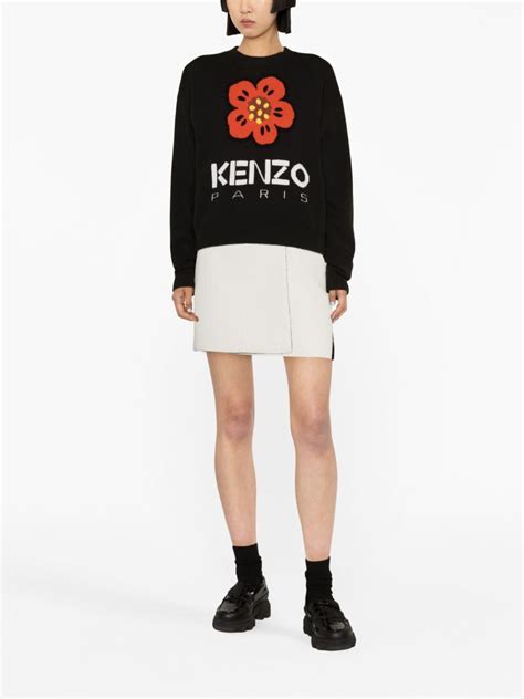 Kenzo Boke Flower Motif Wool Jumper Farfetch