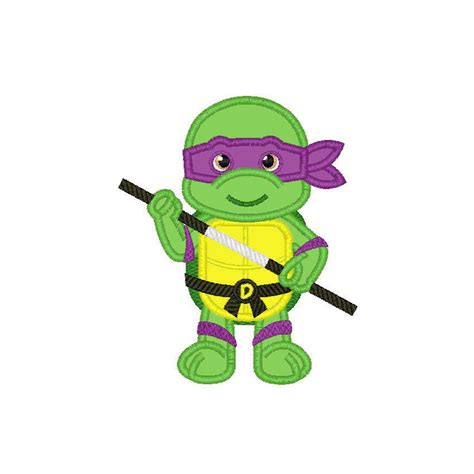 Purple Ninja Turtle Applique Machine Embroidery Design 3 Etsy