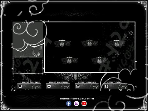 Animated Oni Stream Overlay Package Dark Akuma Themed Screens Alerts