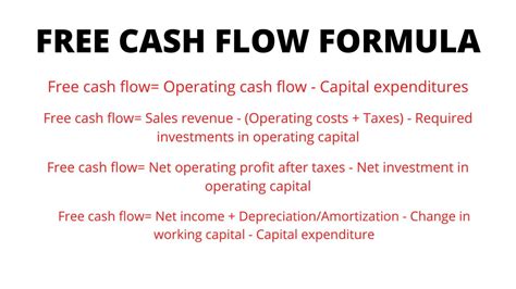 Fcf Free Cash Flow Formula And Calculation Financial Falconet