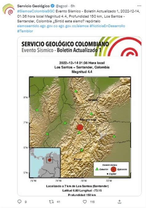 ¿lo Sintió Tembló Esta Madrugada En Colombia Minuto30