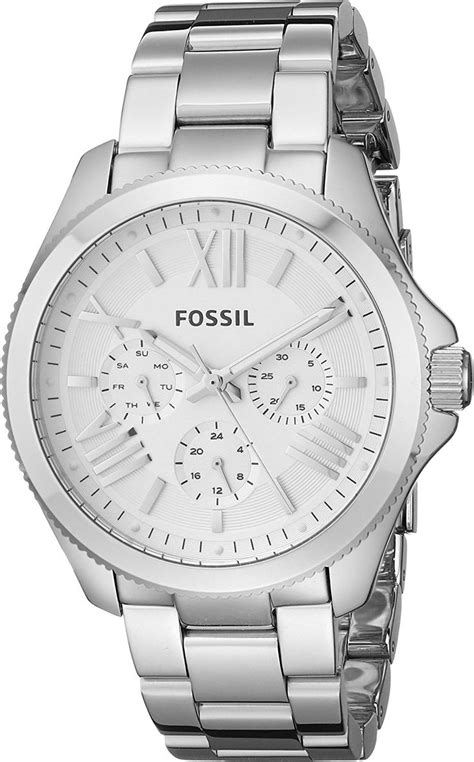 Fossil Womens Am4509 Cecile Multifunction Silver Tone Stainless Steel