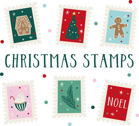 Christmas Stamps / Stamps Clip Art / Holiday Clip Art / - Etsy