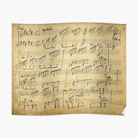 Ludwig Van Beethoven Moonlight Sonata Handwritten Score Premium Matte