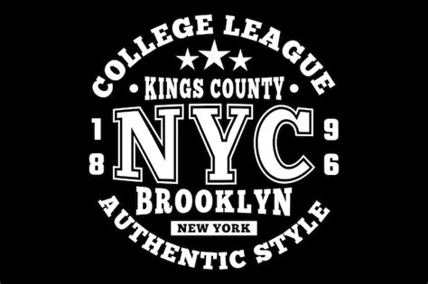 Premium Vector | Brooklyn authentic style college league vintage style