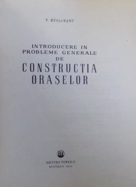 Introducere In Problemele Generale De Constructia Oraselor De T