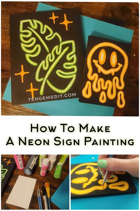 Oh my gosh, this tutorial for How To Make A Neon Sign Painting has us ...