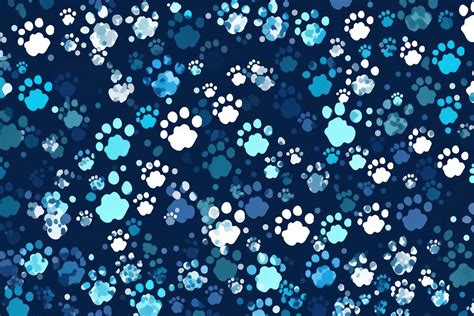 Paw print pattern backgrounds blue. | Premium Photo Illustration - rawpixel