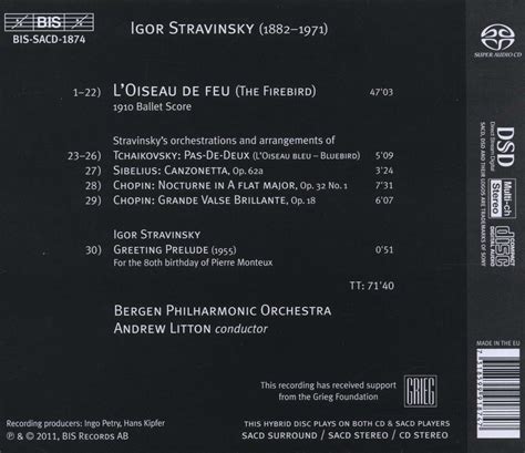 Igor Strawinsky Der Feuervogel Super Audio Cd Jpc