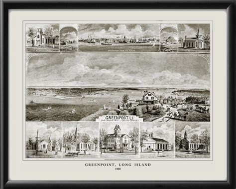 Greenport, Long Island NY 1880 | Vintage City Maps - Restored City Views