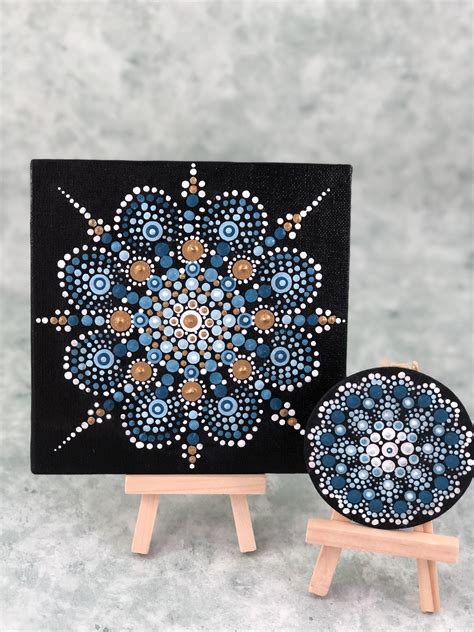 X Canvas And Stone Dots Art Dot Painting Mandala