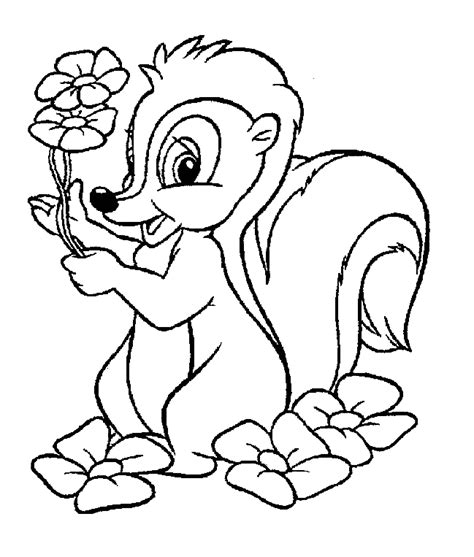 Bambi And Thumper And Flower - Coloring Home