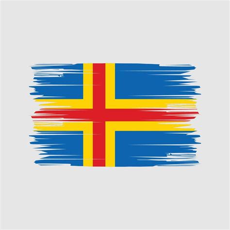 Aland Islands Flag Brush Strokes National Flag Vector Art At