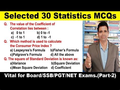 Selected 30 MCQs On Statistics Vital For Board SSB PGT UGC NTA NET JRF