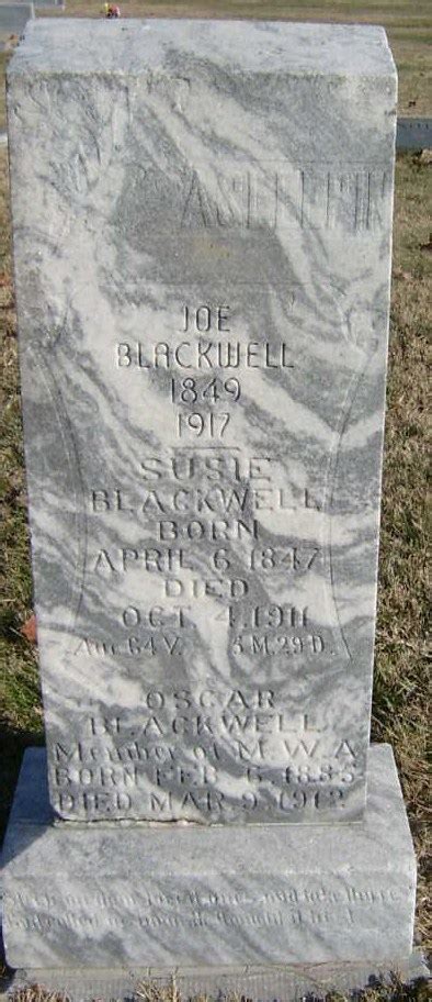 Joseph Cephus Joe Cephus Blackwell 1849 1917 Find A Grave Memorial