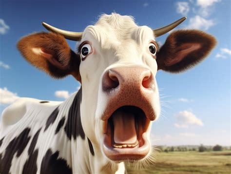 Premium Photo Shocked Cow Expression Close Up Shot Of Cow Face