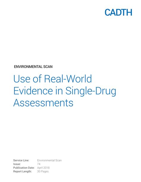 Use Of Real World Evidence In Single Drug Assessments Docslib