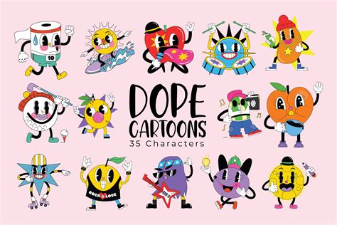 Dope Cartoon Characters Bundle Graphic by CuteDesizns · Creative Fabrica