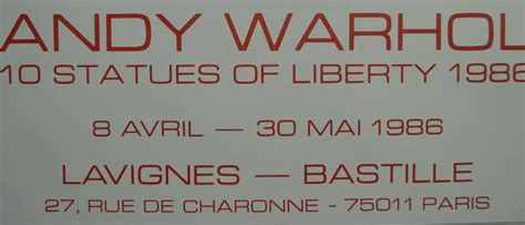 Andy Warhol Poster 10 Statues Of Liberty Paris Verkocht