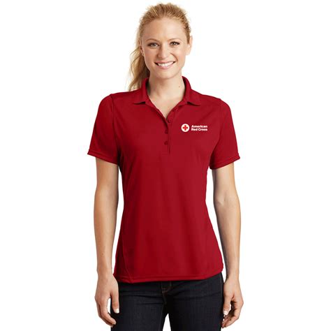 Womens Short Sleeve Performance Polo Shirt Red Cross Store