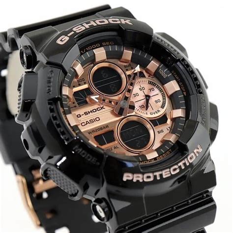 Casio G Shock Ga 140 Series Black And Rose Gold Analog Digital Watch Ga