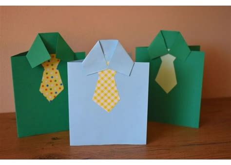 Laurka dla taty Dzień Ojca laurka koszula Father s Day craft ideas