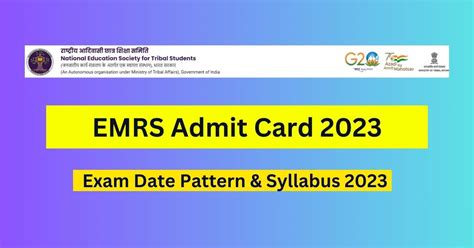 Emrs Admit Card 2023 For Tgt Pgt And Other Posts Exam Date Pattern